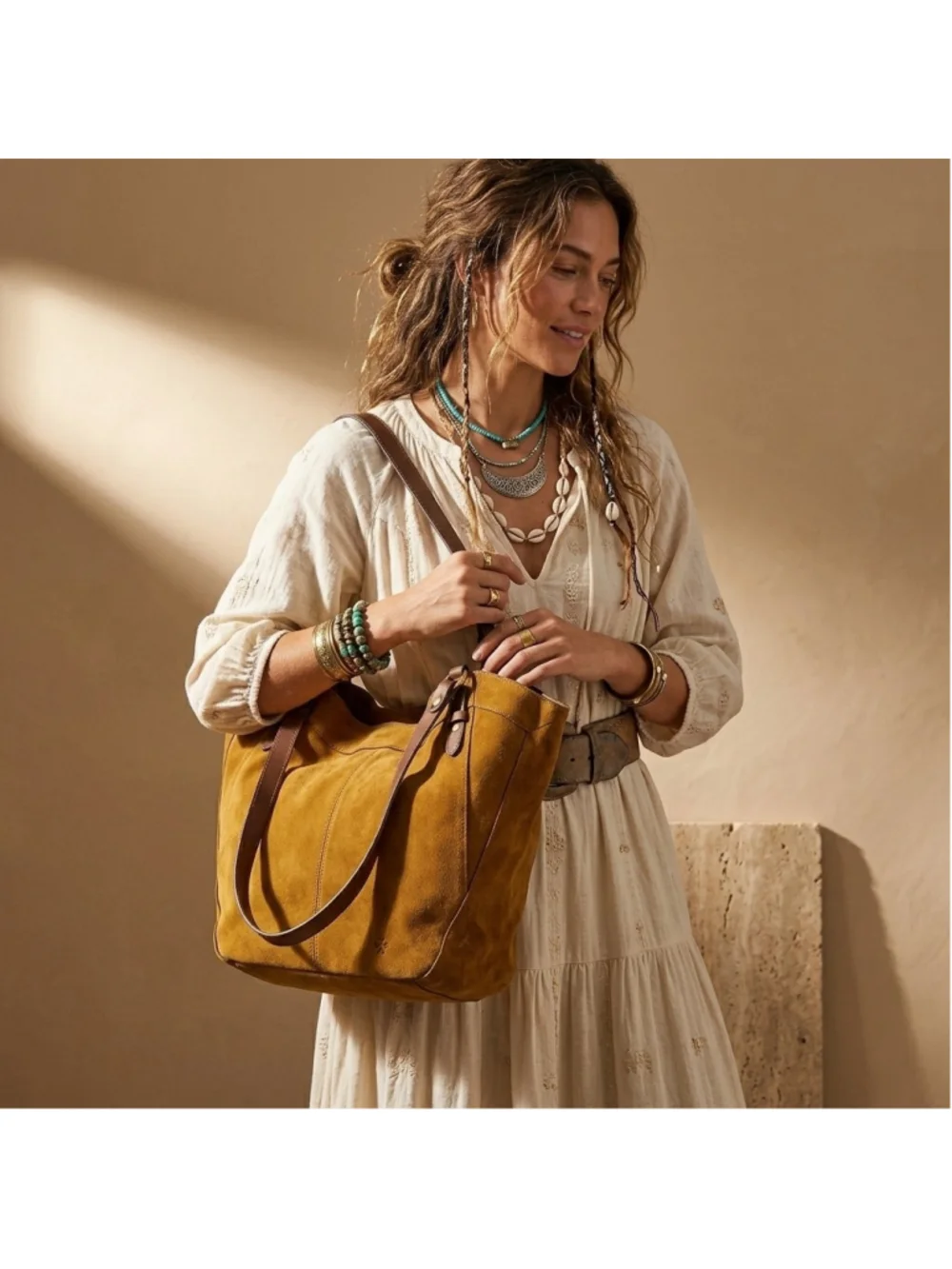 Patricia Liliane Tote - Suede Golden Brown
